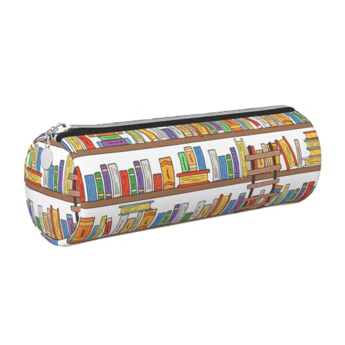 AYYQWE Divertida colección de estantes para libros y estuche con estampado de escalera, cilíndrico, elegante, estuche para bolígrafos, accesorios de oficina, organizador de artículos de papelería