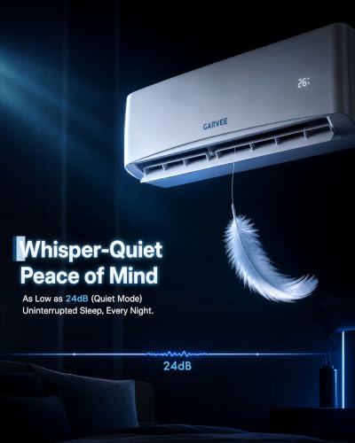 Image of Garvee 12000 BTU Mini Split AC /Heating System, 17 SEER2 Inverter Split System Air Conditioners, Ductless Wall Mount Heat Pump, AC Unit Cool Up to 750 Sq. Ft, Wi-Fi Enabled, Works with Alexa, 230V
