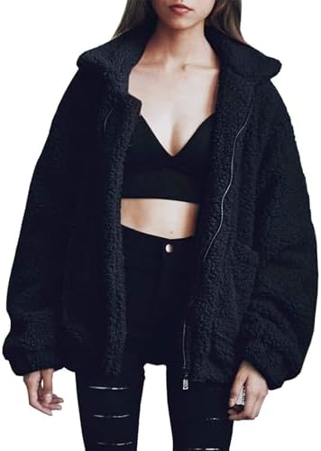 PRETTYGARDEN Women's Fashion Winter Coats Sherpa Fleece Faux Fur Shearling Oversized Trendy Jackets Warm Outerwear Clothing