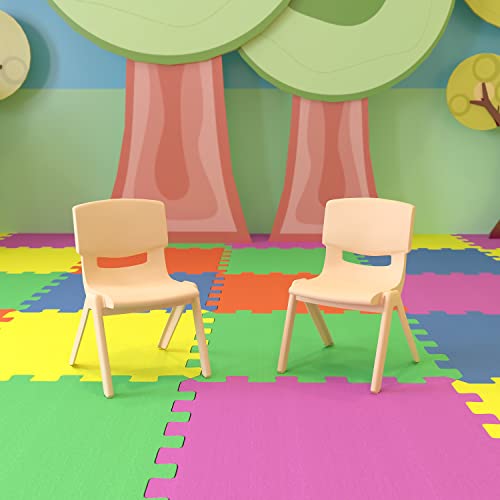Image of Flash Furniture Whitney 2 Pack Natural Plastic Stackable School Chair with 10.5 inch Seat Height