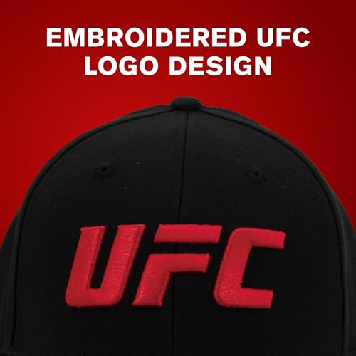 Image of Concept One Unisex Adult UFC Baseball Hat, 6 Panel Adult Flex Fit Active Sport Cap with Curved Brim
