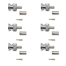 Pack of 6 - BNC Male Connectors for LMR-240 RG8x Type Cable 6, Pack