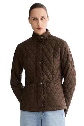 Orolay Womens Quilted Lightweight Puffer Jacket Slim Fit Padded Coat Casual Zip Up Outerwear with Pockets Cocoa Medium