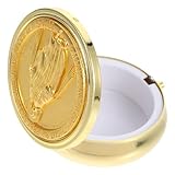 Kichvoe Caja Decorativa Metálica Dorada para Rosarios y Joyas, Organizador Pequeño de Aleación de Zinc, Contenedor Multifunción para Almacenamiento y Viaje, Adecuado para Comunión