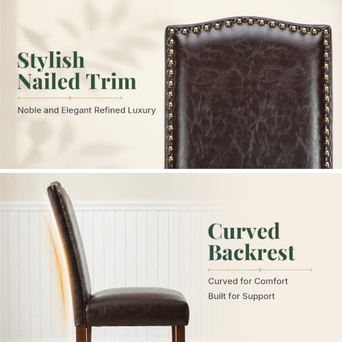 Upholstered Dining Chair Set of 6, PU Leather Kitchen Chair
