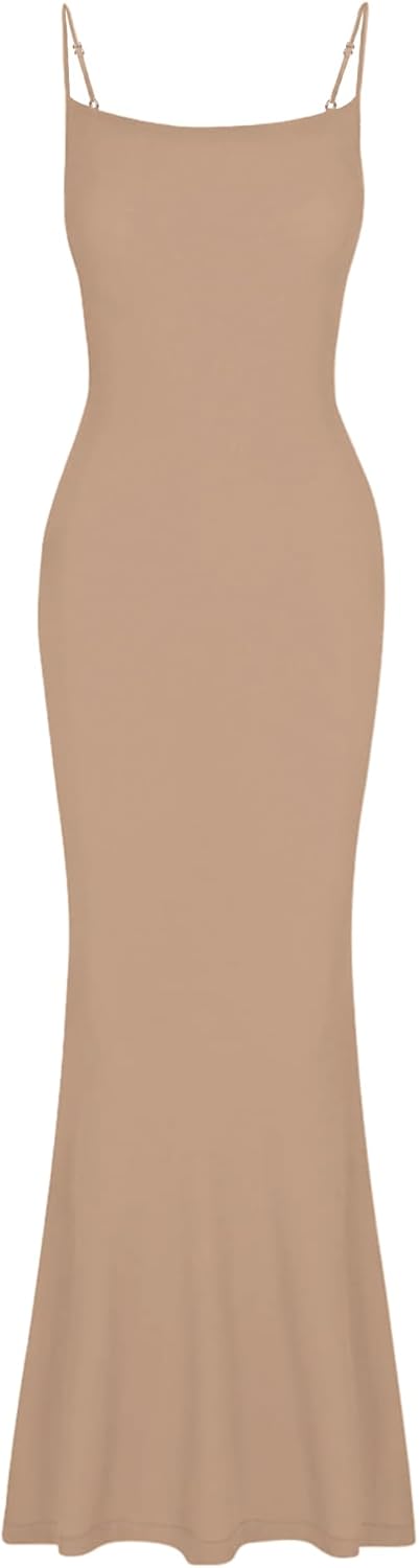 AUSELILY Womens Slip Maxi Dress Sexy Bodycon Dresses Sleeveless Square Neck Long Dress - Image 5