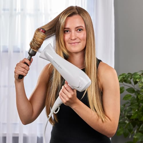 Remington Haartrockner Ionen [leicht, Diffusor & Stylingdüse] weiß (2200W, Keramik-Ionen: schonendes Styling & gleichmäßige Wärmeverteilung, 3 Heiz- & 2 separate Gebläsestufen + Abkühlstufe) D3199