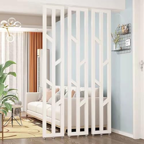 White Shelving Partition Floor-to-Ceiling Room Divider With Shelves ...