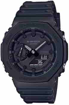 Casio G-Shock GA-2100-1A1 estilo retrô Ana-Digi com protetor de