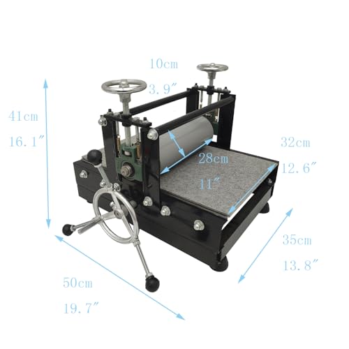 Preasion L300032FBA Etching Press Machine Etching Printing Press Printmaking Letterpress Machine Printmaking Rubbing Machine Plaster Wood Paper Slab Roller Size: 28 * 10Cm thumb #2