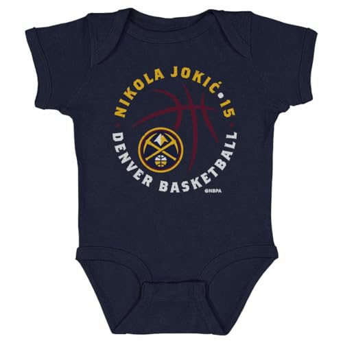 500 LEVEL Nikola Jokic Denver Nuggets One-Piece Infant Bodysuit - Nikola Jokic Denver Nuggets Player Ball WHT (Navy, 6M)