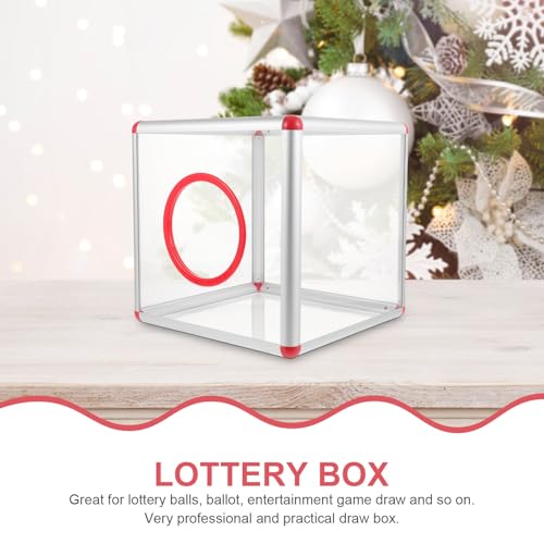 Caja de rifa transparente YARNOW de acrílico con diseño multifuncional de 25cm para sorteos 4