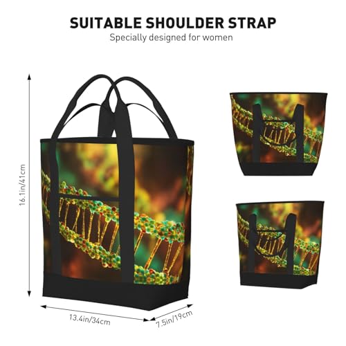 DNA Chain Photo Print Tote Bag Adult Heavy Duty For Picnic Beach Camping Large Capacity Insulated Tote Bag3