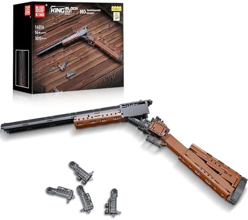 Mould King 14016 Double-barreled Shotgun Building Block, 1015 PCS Military Weapon Building Set, Simulation Blaster Collectible Gun Model