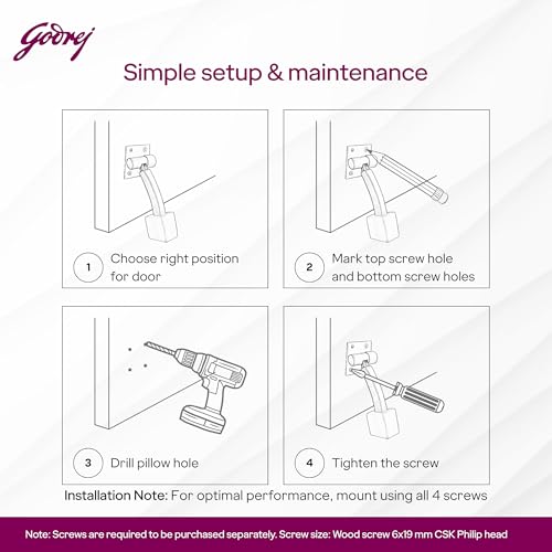 Image of Godrej Door Fittings | Door Stopper for Home with Rubber (Pack of 2, Antique Brass) | Rubber Stopper with Click Action | 180 Swing Control | Heavy Duty Stopper for Home, Office & Hotel