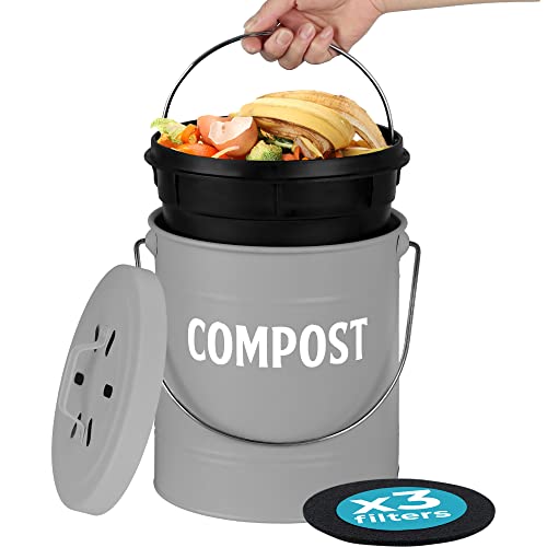 Kitchen-Compost-Bin-by-Saratoga-Home-13-Gal5L-Metal-Compost-Bucket-for-Kitchen-Countertop-Kitchen-Composter-Countertop-Compost-Bin-Compost-Bin-Kitchen-Kitchen-Compost-Bin-Countertop-Gray