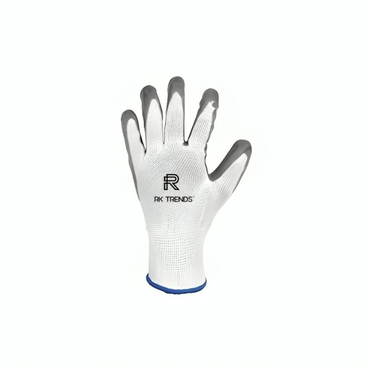 Image of Safety Gloves - Nylon Nitrile Coated Industrial & Home Cut Resistant Hand Gloves. (Grey (Nitrile Coated), Pack of 84 Pairs)
