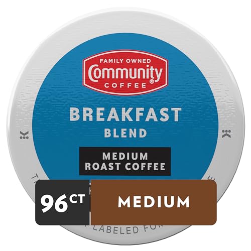 Image of Community Coffee Breakfast Blend 96 Count Coffee Pods, Medium Roast, Compatible with Keurig 2.0 K-Cup Brewers, 24 Count (Pack of 4)