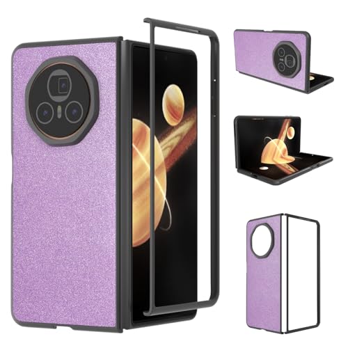 Honor Magic V3 �P�[�X �X���� �y�� �d�b�ی�J�o�[ ��� �����h�~ �ϏՌ� PC ���� ���̎q�p ���� �L���L�� �O���f�[�V���� �O���b�^�[ �J�o�[(Purple)