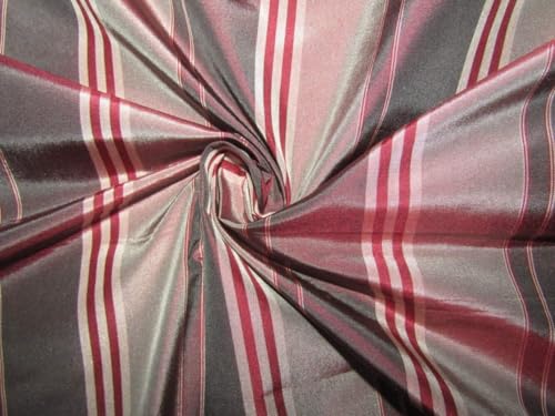 Tissu taffetas 100 % soie aubergine et prune lot de 2 laize 137,2 cm