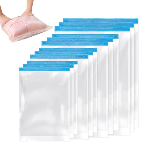 Geoyien Vakuumbeutel für Kleidung, 12 Stück Kompressionsbeutel Reise zum Einrollen, Vakuumierbeutel Kleidung, 3x (40 * 50cm, 40 * 60cm, 35 * 50cm, 50 * 70cm), Wiederverwendbar Travel Essentials Geoyien Vakuumbeutel für Kleidung, 12 Stück Kompressionsbeutel Reise zum Einrollen, Vakuumierbeutel Kleidung, 3x (40 * 50cm, 40 * 60cm, 35 * 50cm, 50 * 70cm), Wiederverwendbar Travel Essentials