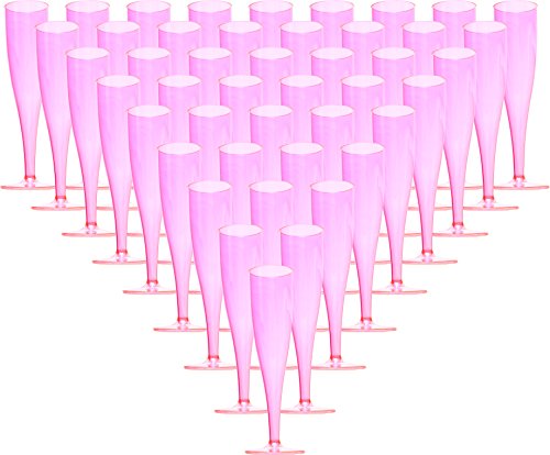 50 rosa champán desechables