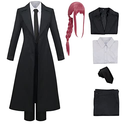 TMSREBU Makima Cosplay Costume Uniform Outfit Full Set Halloween Suit(MQM,Wig,M)