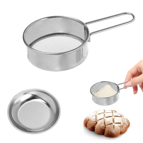 Zayookey Setaccio in Acciaio Inox Flour Sifter Scolapasta con Manico per Zucchero Setaccio a Maglia Setaccio per Prodotti da Forno per Farina Spezie Zucchero