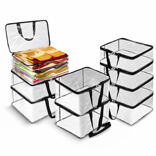 Image of Pack of 6 Transparent Pvc Storage Bag for Saree Covers,Clothes, Lehenga, Blankets, Bedsheets, Toys, Docs | Wardrobe Organizer | Clear Storage Box Bag (6)