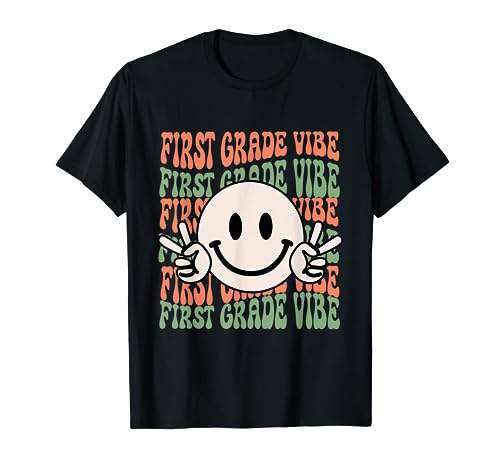 Vibes retro de primer grado retro primer día de escuela Camiseta