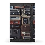Vintage Wall of Radio Boombox Trifold Wallets for Men Women Rfid Blocking Wallet Slim, 8 Card Slots 1 Note Compartments & 1 Id Window, Minimalist Front Pocket Wallets, Coin Zipper Pocket-Black