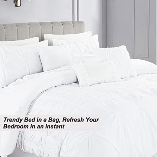 Merry Home Bedding Comforter Sets - Bed In A Bag California King Size Comforter Set, 7 Pieces Comforter Set Soft And Comfortable For All Season (White, Cal King) #TOP2
