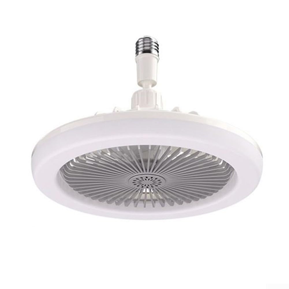E27 LED Fan Light, 2-in-1 Ceiling Light with Integrated Cooling Fan, Screw-In Lamp for Bedroom and Home Office (25.8cm)(B)