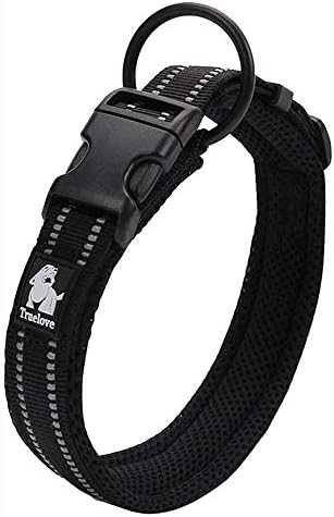 Truelove Dog Training Collar TLC5011 Reflective Premium Buckle Nylon Webbing Pet Dog Collars,High Grade Nylon Webbing No Choke Basic Collars Now Available (S, Black)