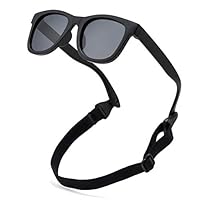 COASION Kinder Sonnenbrille Polarisierte Uv Schutz Gummi Sonnenbrille Baby Alter 1-3 (C2* Mattschwarz/Grau)
