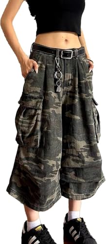 Short en jean camouflage homme aux finitions soignées style jorts cargo Y2K