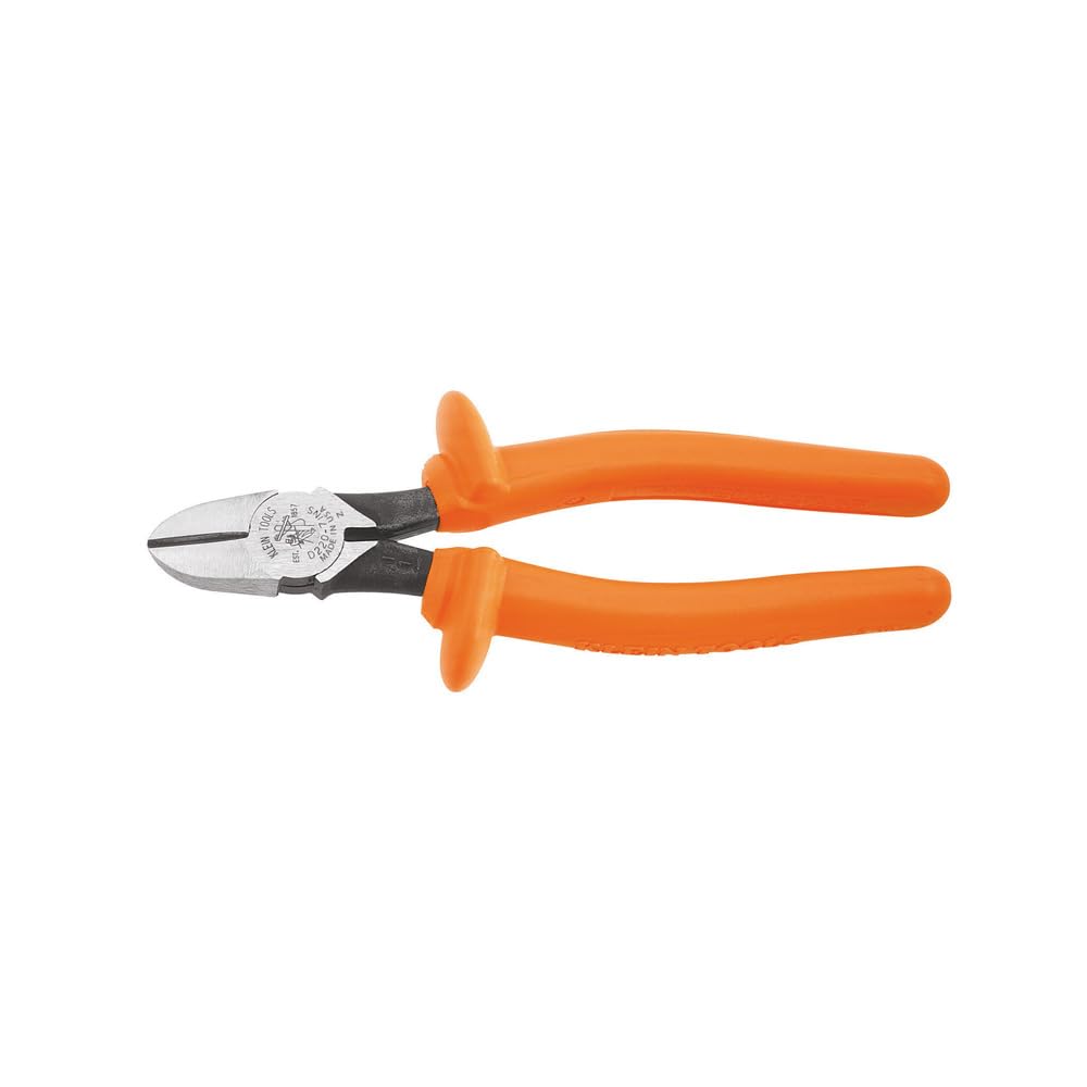 Klein Tools Alicates D220-7-INS, alicates de corte diagonal aislados con empuñaduras nominales de 1000 V, 7 pulgadas