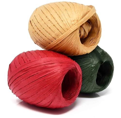 Gift Boutique Christmas Raffia Ribbon Set (3 Rolls)