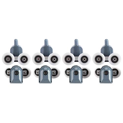 Raguso Shower Door Rollers Set of 8 Pcs Bathroom Door Runners/Wheels/Pulleys/Guides 25mm Bathroom door accessories(Double wheel)Door and window hardware and locks - Image 4