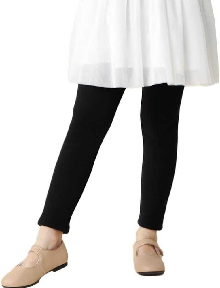 Looching Baby Toddler Girls Winter Fleece Lined Leggings Warm Full Length Pants Basic Cotton Thick Tights 1 Pack - Image 5