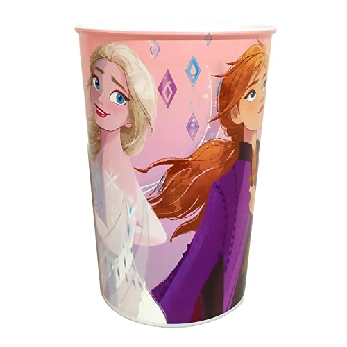 Kit 2 Copos da Frozen Elsa e Anna Princesas 320ml Plasútil Infantil para Suco e Refrigerante Present