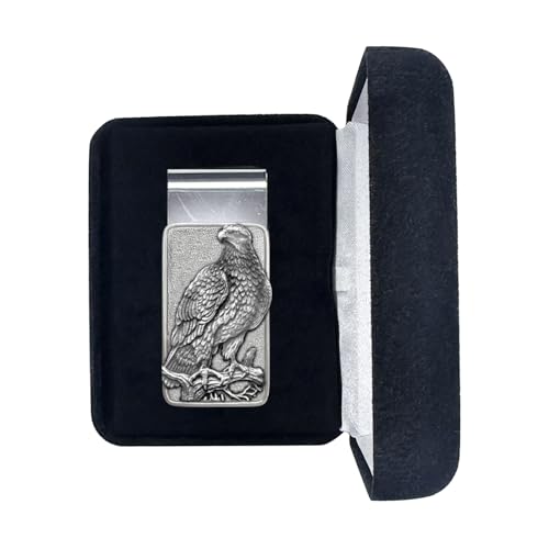 Eagle Money Clip | Durable Money Holder | Intricately Crafted Metal Pewter Elk Inlay