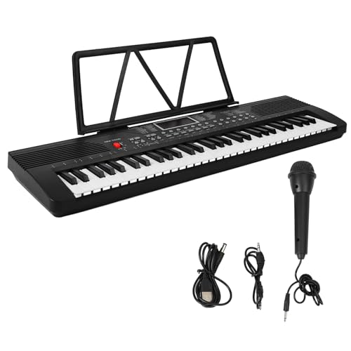Clavier électrique Professionnel à 61 Touches, Piano Numérique en Plastique Portable avec Microphone, Câble Audio, Pupitre, Piano électrique pour Débutant - Les Beatles, Paul McCartney, John Lennon, RIngo Starr, George Harrison Clavier électrique Professionnel à 61 Touches, Piano Numérique en Plastique Portable avec Microphone, Câble Audio, Pupitre, Piano électrique pour Débutant