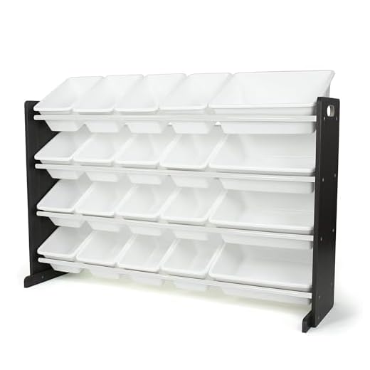 Humble Crew Toy Storage 20-Bin Organizer, Espresso/White