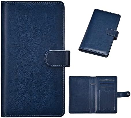 Checkbook Covers- Leather RFID Check Registers for Personal Checkbook，Women&Men Wallets with Checkbook Holder Case (Blue)