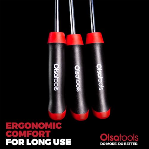 Olsa Tools Flat Pick and Hook Set - 3pc Non-Marring Pick Tools - Automotive O-Ring & Seal Removal Hook Set - Durable Steel Flat Tip Picks with Ergonomic Handles - Professional-Grade - Part: 1815 by Olsa Tools - Image 5