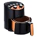 Copper Chef 2 QT Air Fryer - Turbo Cyclonic Airfryer With Rapid Air Technology For Less Oil-Less Cooking. Includes Recipe Book (Black)