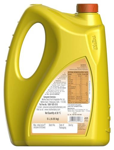 Image of Dhara Filtered Groundnut Oil (0% Trans Fat), 5 L Jar, 4.55kg (Pack of 3)