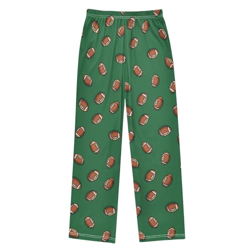 American Football Green Lounge Pajama Pants Soft PJ Bottoms for Sleepwear Ages 6-14 Years2