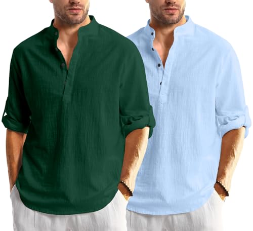 Image of Combo of Men Solid Cotton Blend Straight Kurta Shirt Pack of 2